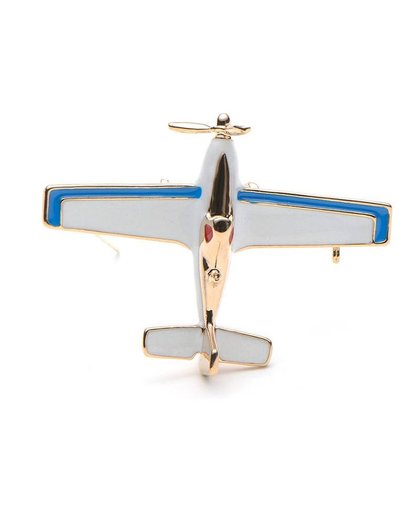 MyXL Wuli & baby Zinklegering Emaille Blauwe Propeller Fighter Vliegtuig Broche Pins Bruiloft BadgeParty Kostuums Accessoires