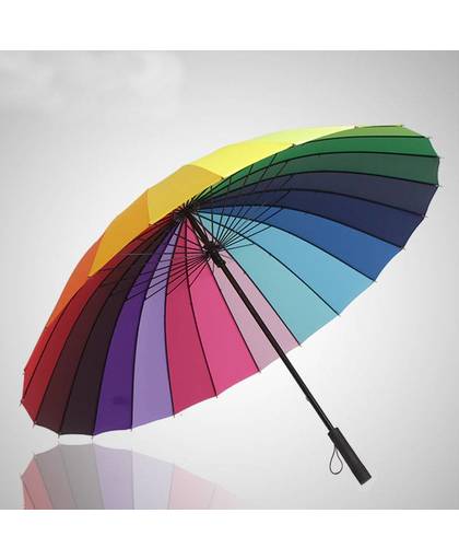 MyXL Mode Vrouwen parasol Regenboog Paraplu Grote Lange Handvat Straight Kleurrijke Paraplu Vrouwelijke Zonnige En Regenachtige Paraplu 24 k Ribben