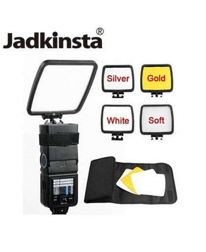 MyXL Jadkinsta Opvouwbare Camera Flash Diffuser + Bounce Card + Zilver Goud Wit Foto Reflector met draagtas voor Flash Unit
