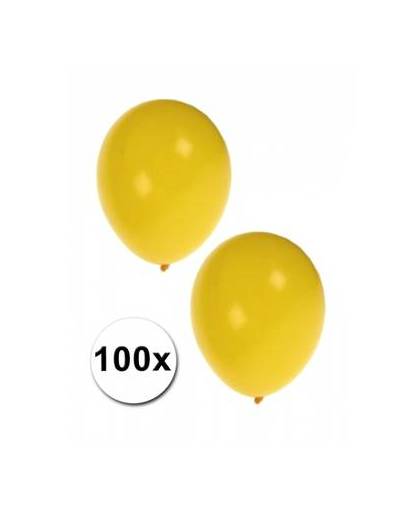 Gele ballonnen 100 stuks