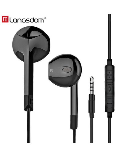 MyXL Langsdom Half Ear Oortelefoon voor iPhone Stereo Hifi Headset met Microfoon Koptelefoon voor Xiaomi Samsung fone de ouvido Oordopjes