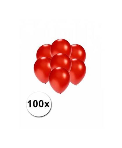 Kleine ballonnen rood metallic 100 stuks