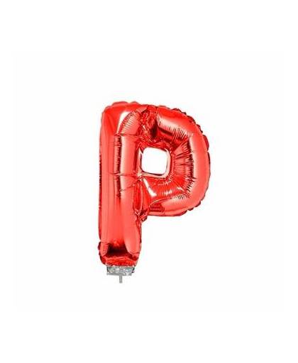 Rode opblaas letter p op stokje 41 cm
