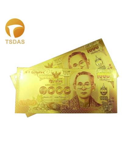 MyXL Thailand 1000 Baht Goud Bankbiljet Valuta Bill Fake Geld 24 k 10 stks/partij