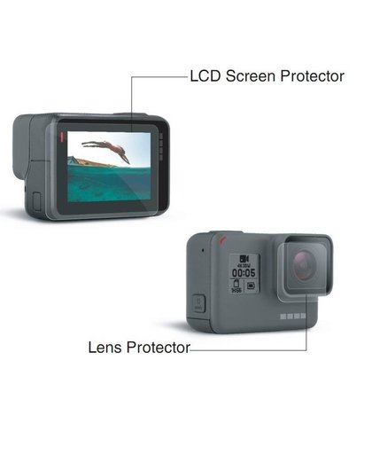 MyXL Vamson Voor GoPro Hero6 Lcd-scherm Protector Voor Go pro Hero 5 Black Camera Lens Accessoires Beschermfolie Case