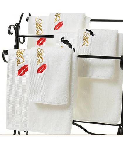 MyXL Paar sport gym katoen handdoek wit haar badhanddoek hotel familie paar wassen handdoek Rode lippen zwarte baard