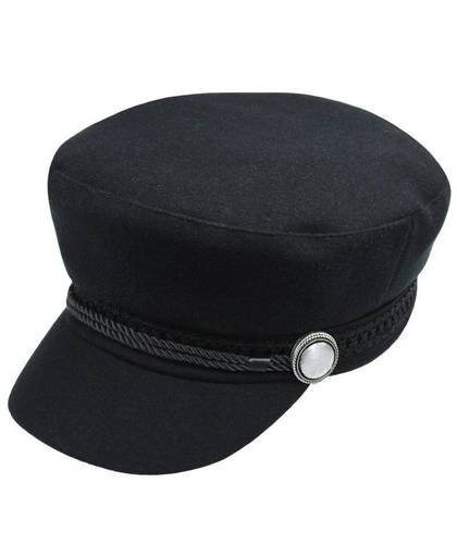 MyXL Elegante Warme Baret Hoed Vrouwen Casual Street Wear Touw Platte Cap boina Herfst WinterZwart Caps