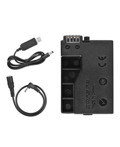 MyXL Andoer DR-E8 Dummy Batterij voor LP-E8 Canon EOS 550D 600D 650D 700D DSLR &#39;S w/DC Power Bank USB Adapter Kabel Vervanging