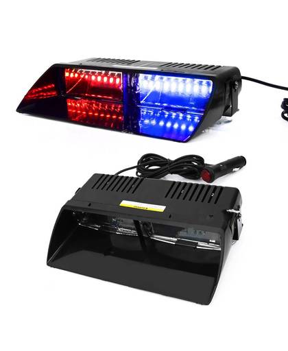 MyXL CYAAN BODEM BAY 16 LED Rood/Blauw Auto Politie Strobe Flash Dash Emergency 18 Knipperende 16LED Licht