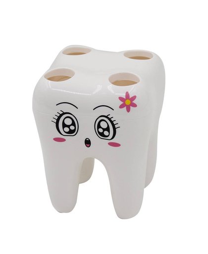 MyXL Tanden Stijl Tandenborstelhouder 4 Gat Cartoon Houder voor tandenborstels Bracket Container Badkamer Accessoires Set