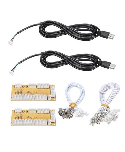 MyXL 2 Stks/partij DIY Zero Delay Arcade USB Encoder PC Joystick Vervanging Onderdelen Usb-kabel Encoder Board + Push Knoppen draad Kabels   ShirLin