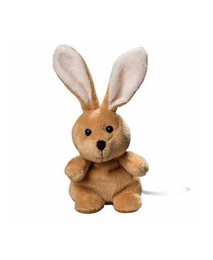 Pluche konijn/haas knuffel 19 cm met beschrijfbaar label