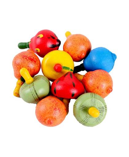 MyXL BOHS Classic Houten Spinner Roterende Multicolour Vruchten Tol Baby Kinderen Speelgoed