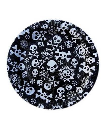 Halloween borden skelet 23cm 8 stuks