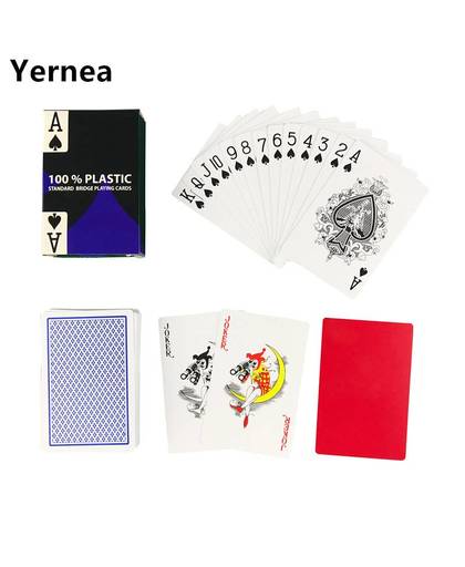 MyXL 1 Sets/partij 2 Kleur voor Rood en Blauw Baccarat Texas Hold&#39;em PVC Waterdichte plastic spelen poker kaarten 58*88mm Yernea