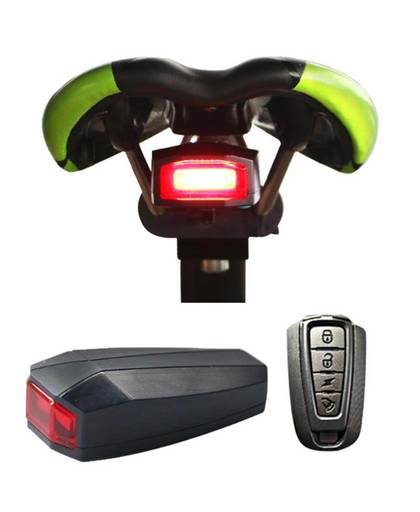 MyXL EYCI 4 in 1 Draadloze Afstandsbediening Bike Lock Alarm Warner Achterlicht anti-diefstal Alerter Fietsslot