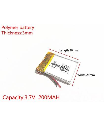 MyXL 10 stks 3.7 V 200 mAh Lithium-polymeer LiPo Oplaadbare Batterij Voor Mp3 Mp4 DIY PAD DVD E-book bluetooth headset 302530