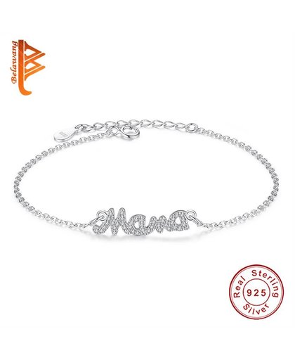MyXL 925 Sterling Zilveren Sieraden Oostenrijkse Kristal Armband Link Chain Armbanden Mama Bedelarmband Voor Vrouwen DagMoeder