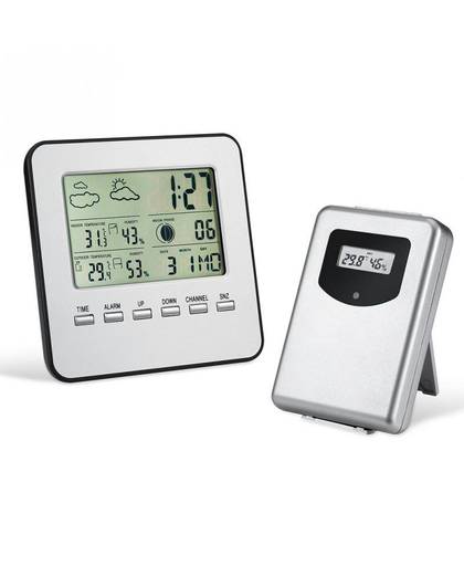 MyXL Draadloze Digitale LCD indoor/Outdoor Weer Thermometer Hygrometer Weerstation Wekker