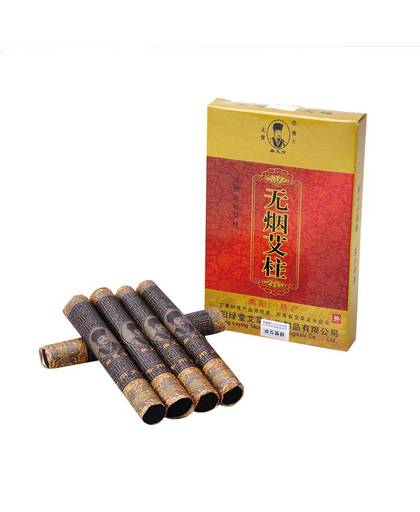 MyXL 5 stks/1 Doos 14mm * 110mm Rookloze Moxa Roll Stok Traditionele Chinese Acupunctuur Massage Moxibustion Roller bijvoet Artemisia Doos