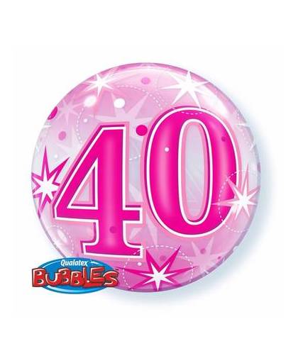 Folie helium ballon 40 jaar roze 45 cm