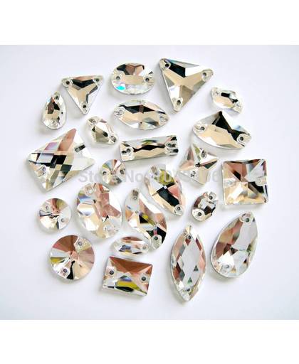 MyXL kristal rhinesotnes, 118 stks/zak Mix Plaksteen Clear Crystal Naai Kristal Knop Naaien Kledingstuk Accessoires