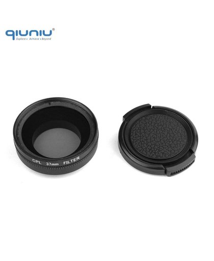 MyXL QIUNIU 37mm CPL Filter met Beschermende Cap Cirkelvorm Polarisator Lens Filter voor GoPro Hero 3 3 + 4 actie Camera