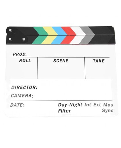 MyXL Generieke Acryl Kleurrijke Clapperboard TV Film Slate Cut Rollenspel Prop Hollywood