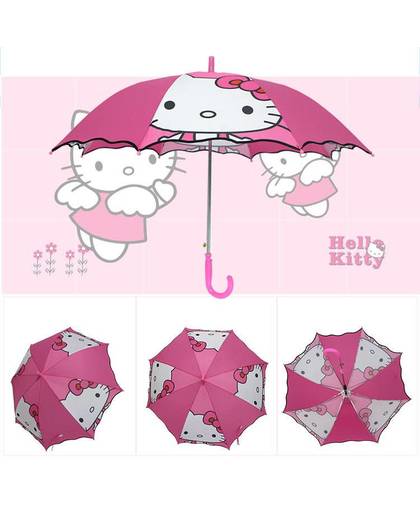MyXL Cartoon Hello Kitty Gedrukt Lange Handvat Paraplu Opvouwbare Kinderen Kids Meisjes Jongen Cartoon Semi-automatische Parasol Brithday