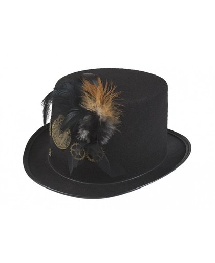 Vegaoo Steampunk hoed met tandwielen voor volwassenen One Size