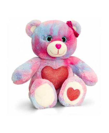 Keel toys pluche beer knuffel gekleurd met rood hart 25 cm