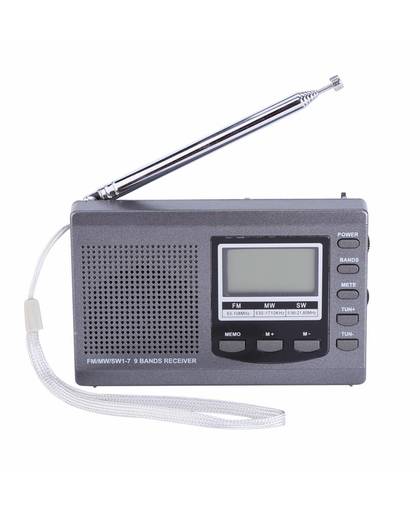 MyXL Draagbare Mini Radio FM/MW/SW met antenne Digitale Wekker FM Radio Ontvanger digitale draagbare fm ontvanger klok radios