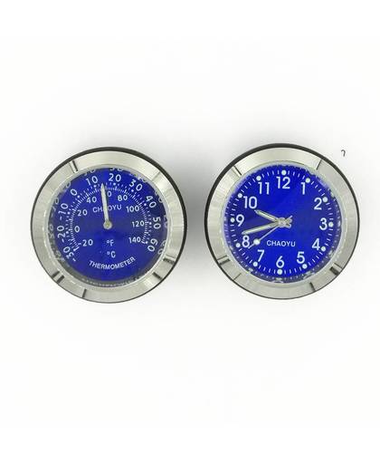 MyXL Paar Auto Thermometer Voertuig Tijd Klok Met Lichtgevende functie Auto Elektrische Horloge Automotive Anti Hoge Lage Temperatur Blauw