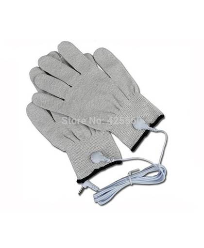 MyXL 1 Paar Geleidende Vezel Elektrode Handschoenen Massage TIENTALLEN Handschoenen Met Jack 2.5mm Elektrode Lood Draad Voor TIENTALLEN/EMS Machines