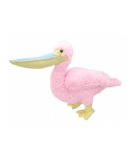 Pluche pelikaan knuffel roze/geel 35 cm