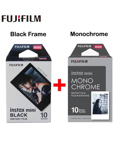 MyXL Echt Fujifilm Fuji Instax Mini Film Monochrome Mono + Zwart Frame Film voor Mini 8 70 8 Plus 90 25 Camera SP-1 SP-2 Plus