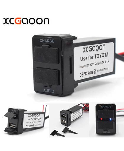 MyXL XCGaoon Speciale 5 V 2.1A Auto USB Interface Socket Charger Adapter & USB Audio Socket Gebruik voor TOYOTA Corolla Auris Avensis RAV4