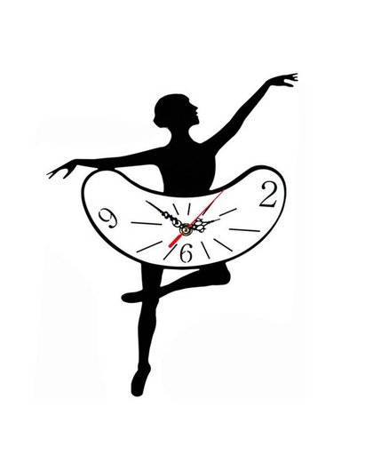 MyXL Unieke Ontwerp DIY Ballet Meisjes Decoratie Wandklok Persoonlijke Super Rustig Thuis Woonkamer Decoratie Muursticker Klok