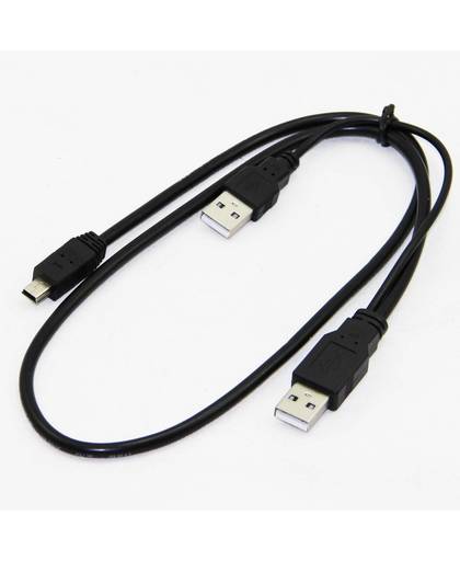 MyXL 2in 1 USB Type A Male naar Mini 5 P Mannelijke Kabel + USB Man mannelijke Y Splitter Power Kabel Voor HDD MP3 MP4 Camera 2 in 1 kabels
