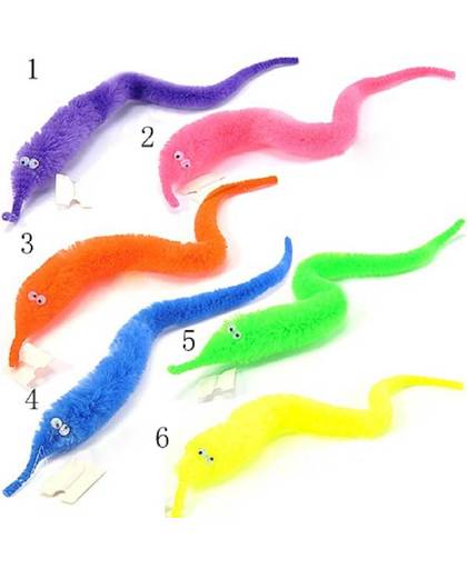 MyXL 100 stks/partij pluche mr. fuzzy magic wiggle worm twisty worm knuffels toy kidskinderen speelgoedpromotieKF363-1