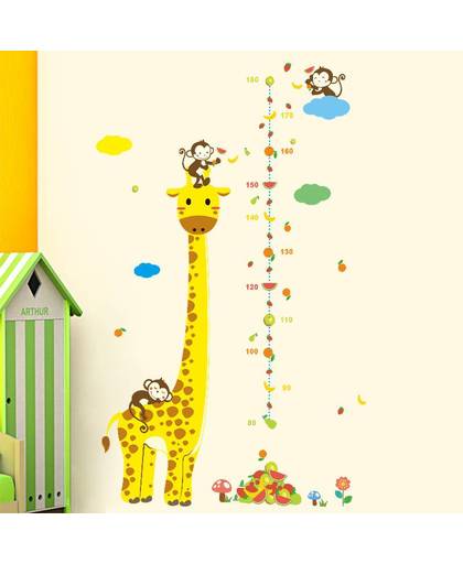MyXL Cartoon Dier Giraffe Aap Hoogte Meet Muurstickers Voor Kinderen Kamers Hoogte Grafiek Heerser Muurstickers Kinderkamer Decoratie