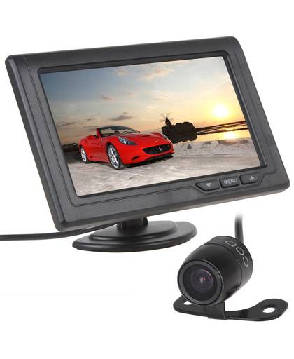 MyXL 4.3 Inch Auto Monitor met Camera 480x272 TFT LCD 2-Channel Video-ingang Auto Achteruitrijcamera Monitors + E306 Kleur CMOS/CCD Camera