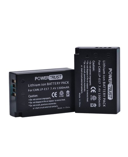 MyXL PowerTrust 2-Pack 1300 mAh LP-E17 LPE17 LP E17 Lithium Ion batterij voor Canon EOS M3 M5 750D 760D 800D T6i T6s 8000D Kus X8i