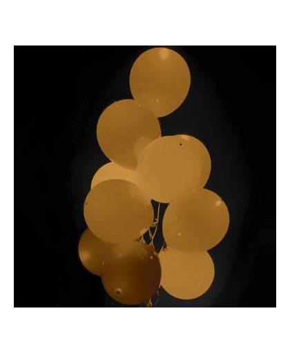 Bruine led ballonnen met schakelaar 30cm 4 stuks