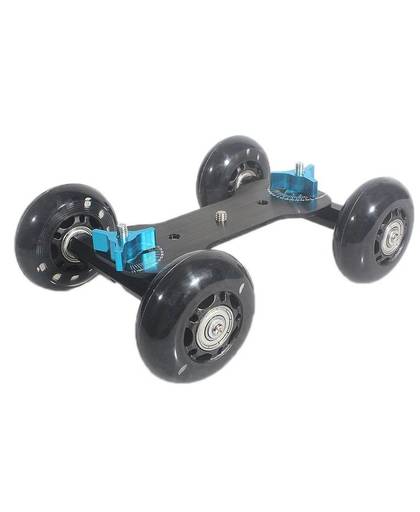 MyXL Tafel Top Dolly Mini Auto Skater Track Slider Super Mute voor DSLR Camera Camcorder (Zwart)