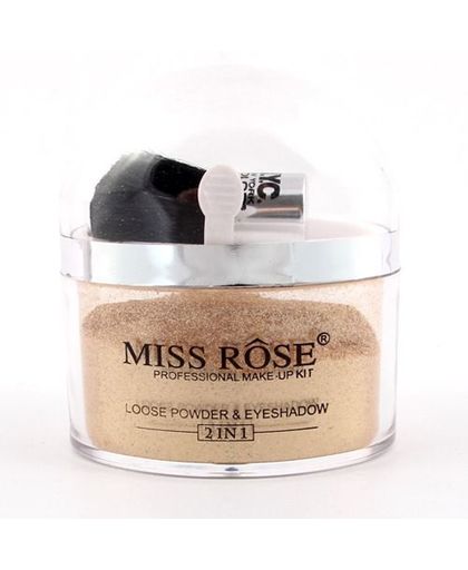 MyXL Miss rose gezicht make 2 in 1 glad losse poeder met borstel glitter gold oogschaduw contour palette banaan poeder MS028   MISS ROSE