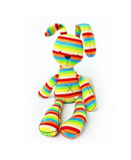 MyXL 40 CM Rainbow Konijn Met Tags Mamas & Papas Iriserende Baby Bunny voor Baby Figuren Knuffels Mamas En Papas Konijn Voor Kinderen