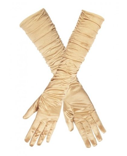 Vegaoo Goudkleurige lange handschoenen voor vrouwen  One Size