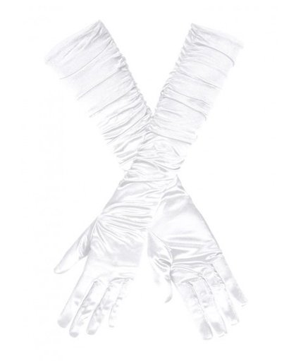 Vegaoo Lange witte handschoenen voor vrouwen  One Size