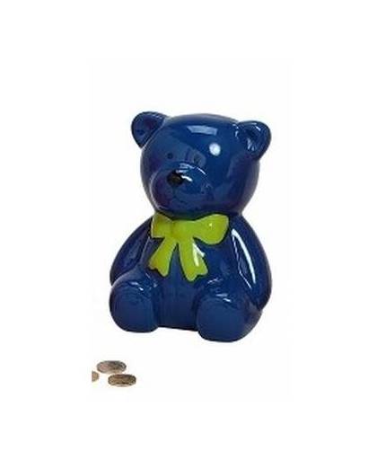Spaarpot blauwe teddybeer 20 cm